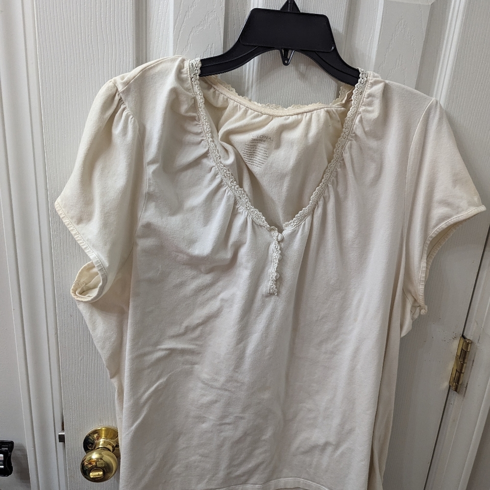 Merona , size...24, white, short sleeve